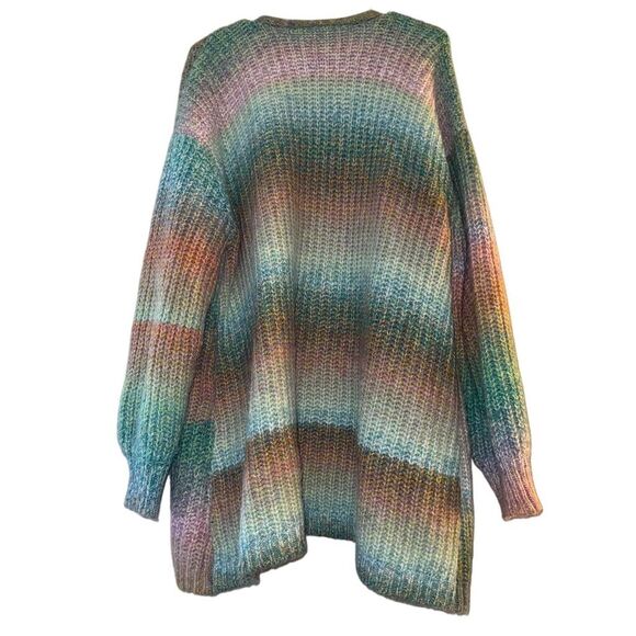 Lane Bryant Plus Size 22 Orange Ombre Chunky Knit Cardigan Sweater - Picture 2 of 6